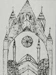 Kartonkantendruck: Gotische Kathedrale