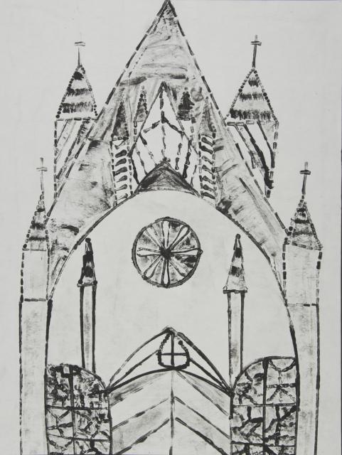 Kartonkantendruck: Gotische Kathedrale