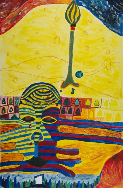 Hundertwasser: "Landschaft mit Gesicht"