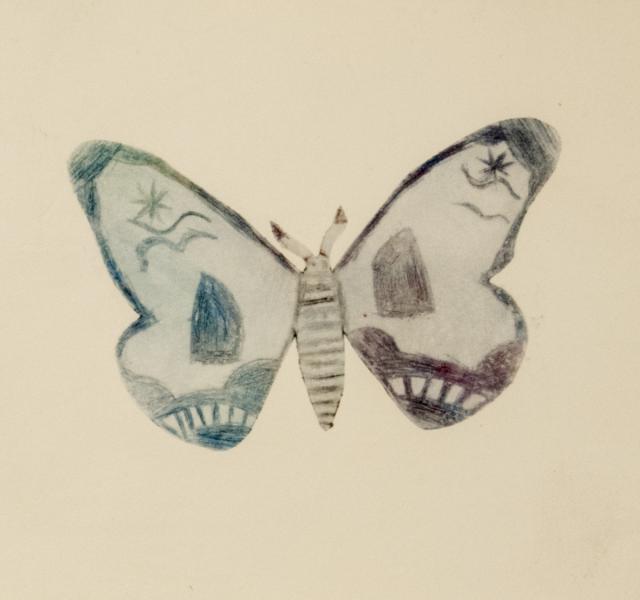 In Form geschnittenes Motiv: Schmetterling