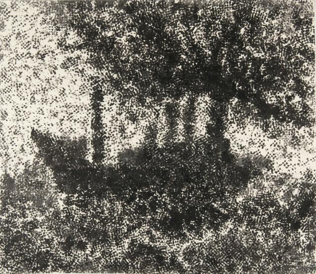 Bild aus Punkten: Dampfschiff