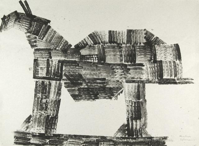 Kartonkantendruck: Das Trojanische Pferd