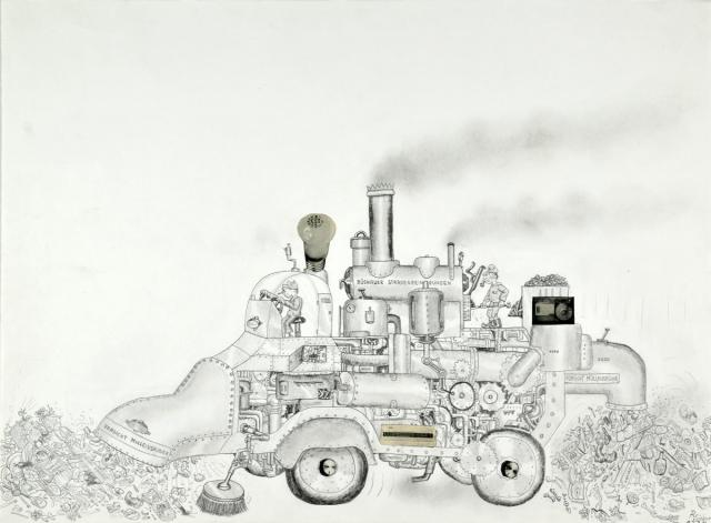 Fahrzeug: Alter Müllabfuhrwagen