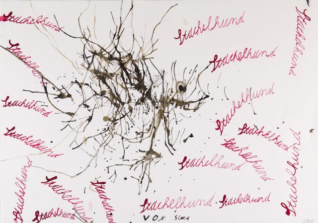 Tusche-Blastechnik: Tier