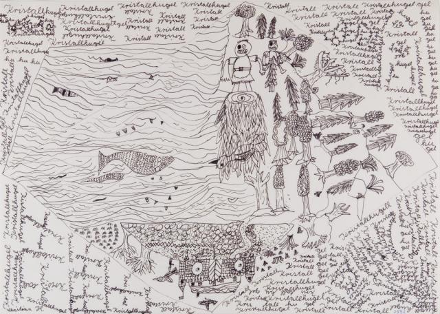 Textillustation: Das Märchen von der Kristallkugel