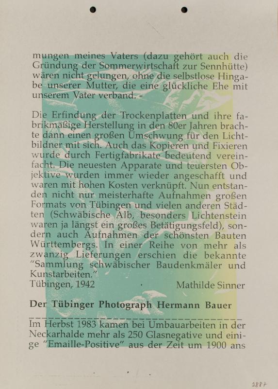 Tübinger Ansichten in Photographie und Siebdruck von 1864 bis 1994