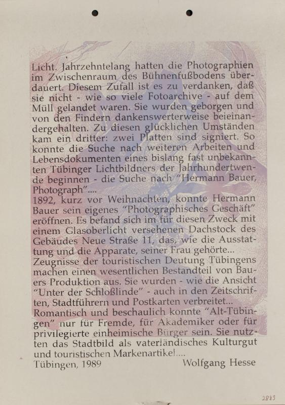 Tübinger Ansichten in Photographie und Siebdruck von 1864 bis 1994