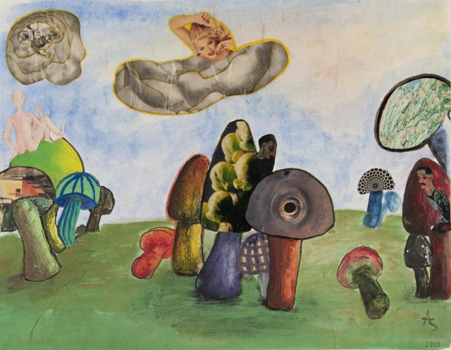 Landschaft mit Pilzen