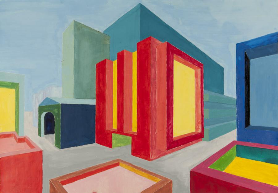 Perspektive mit 2 Fluchtpunkten: Hochhäuser