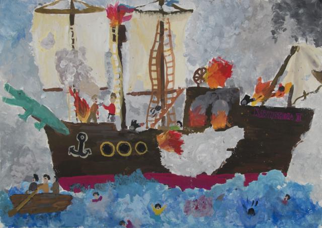 Schiffskatastrophe: Es brennt!