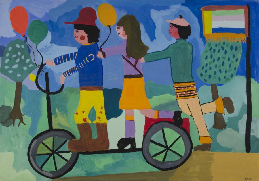 Mädchen beim Rollerfahren