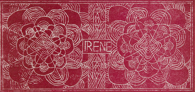 Ornament: Ritzungen in einen harten, glatten Karton