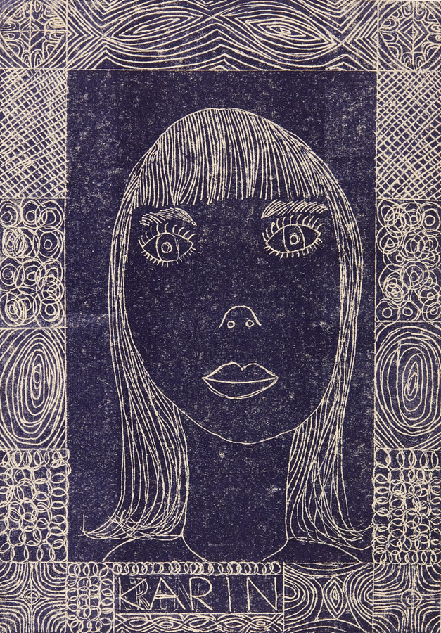 Porträt in ornamentalem Rahmen