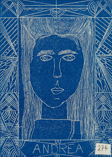 Porträt in ornamentalem Rahmen