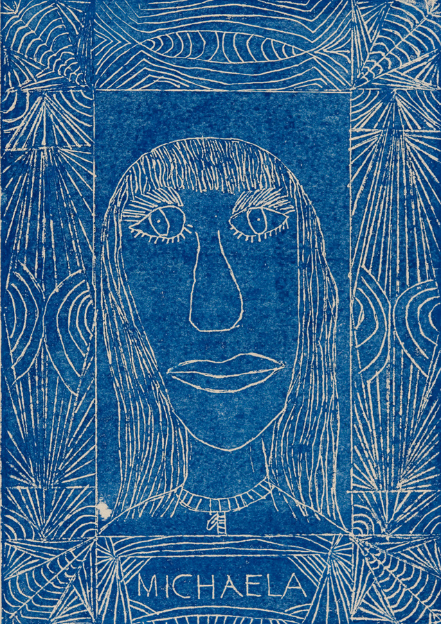 Porträt in ornamentalem Rahmen