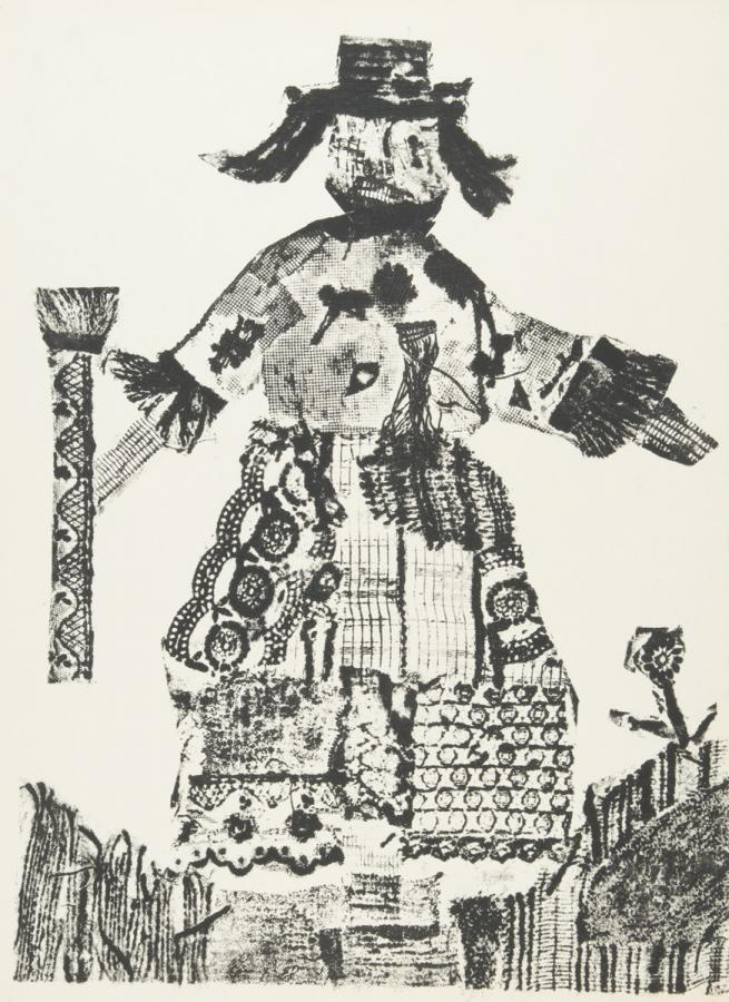 Materialdruck: Vogelscheuche