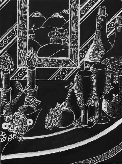 Stillleben mit Kerze