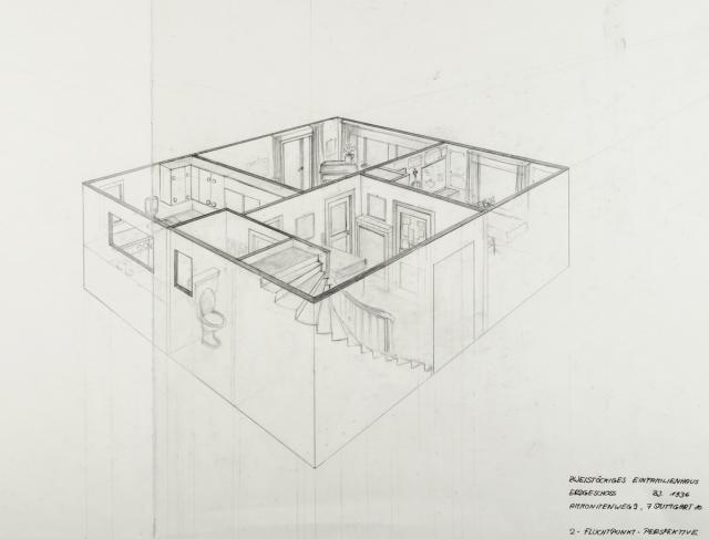 Perspektive mit 2 Fluchtpunkten: Wohnung