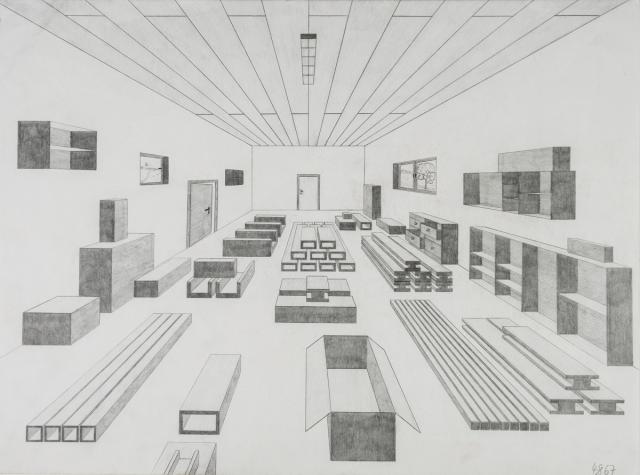 Zentralperspektive: Lagerraum
