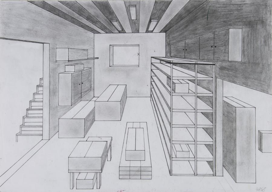 Zentralperspektive: Lagerraum
