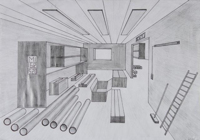 Zentralperspektive: Lagerraum