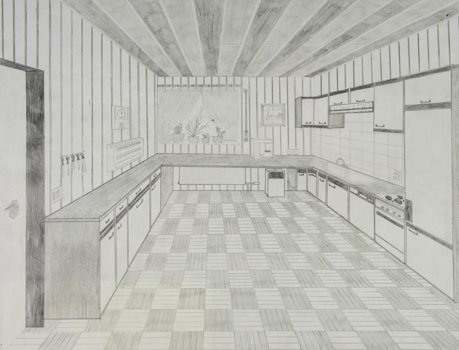 Zentralperspektive: Küche