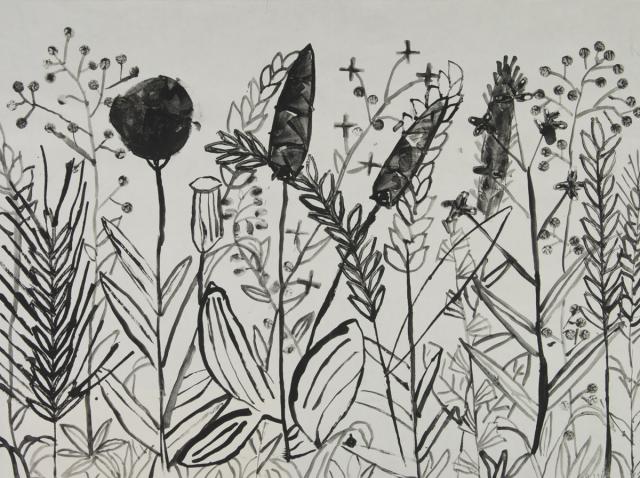 Kartonkantendruck: Gräser