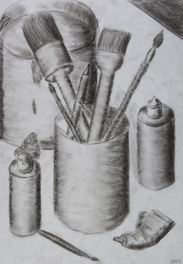 Stillleben: Malerutensilien