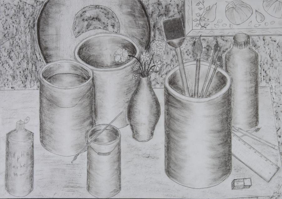 Stillleben: Malerutensilien