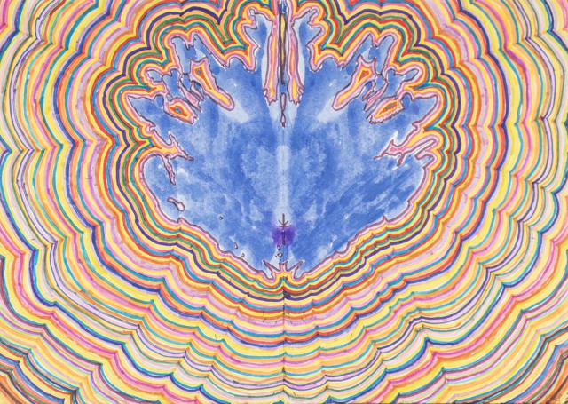 Dekorative Weiterarbeit eines Abklatschbildes