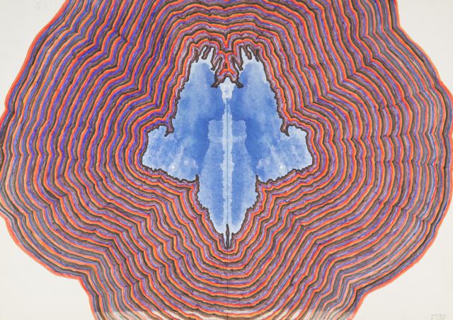 Dekorative Weiterarbeit eines Abklatschbildes