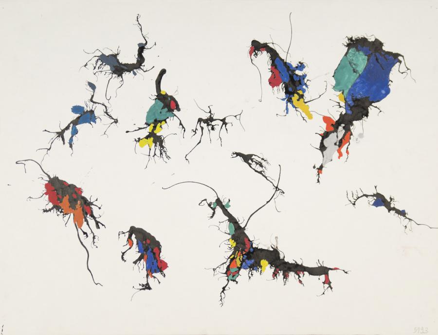 Tusche-Blastechnik: Strukturen