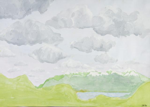 Landschaft mit Wolkenhimmel