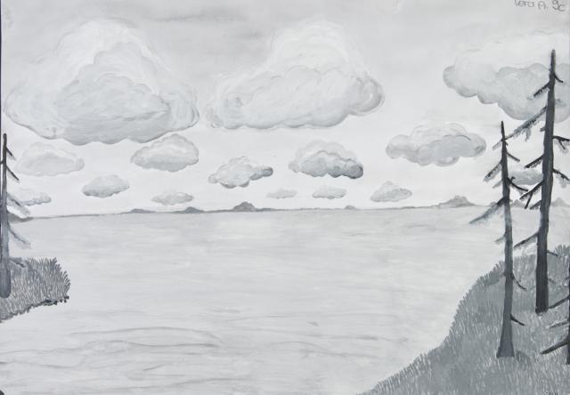 Landschaft mit Wolkenhimmel