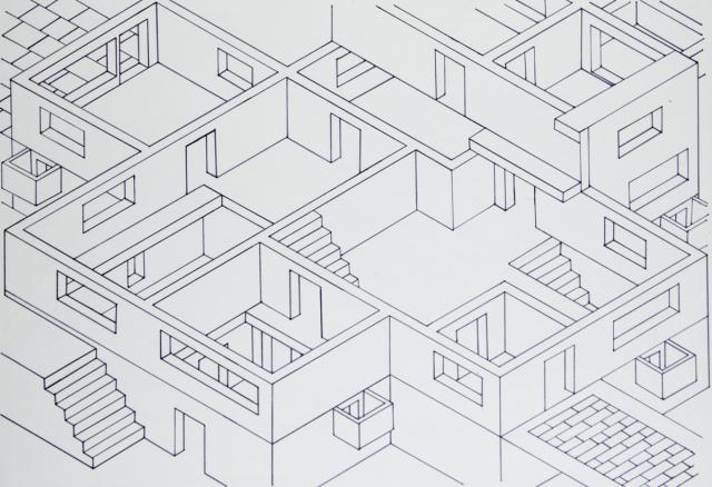 Grundriss-Schrägbild: Labyrinth