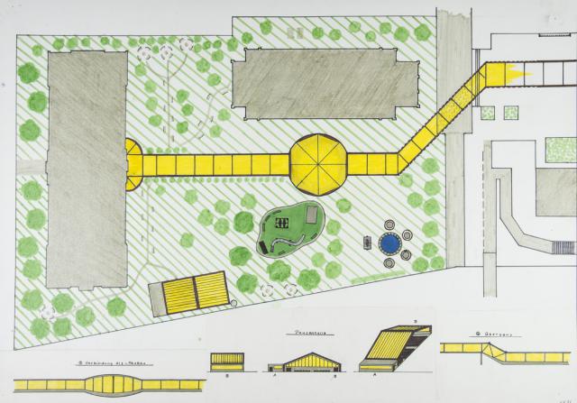 Verbindung: Altes und neues Gebäude