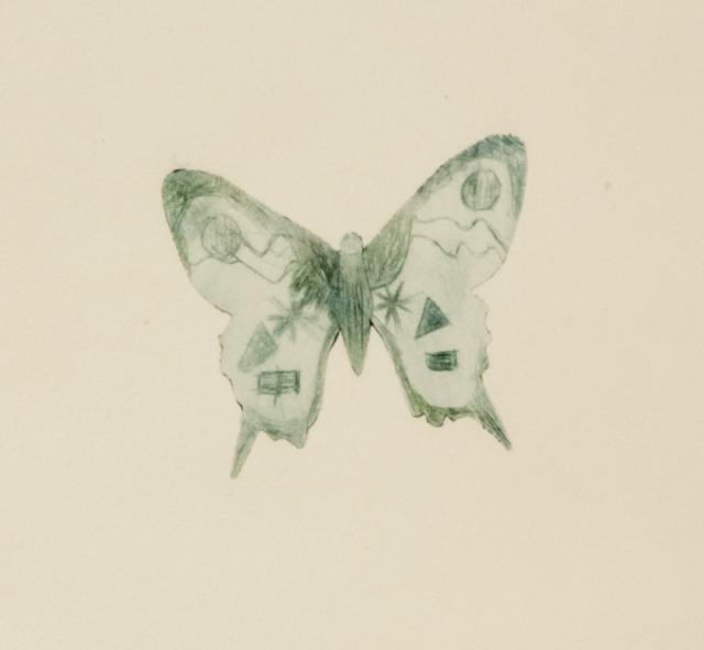 In Form geschnittenes Motiv: Schmetterling