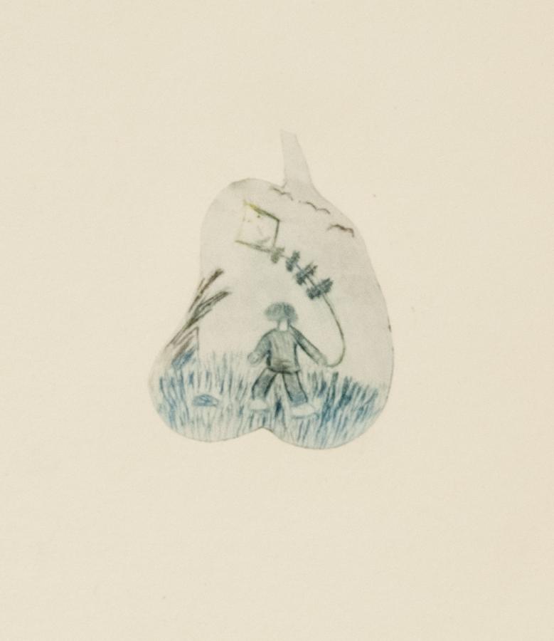 In Form geschnittenes Motiv: spielendes Kind