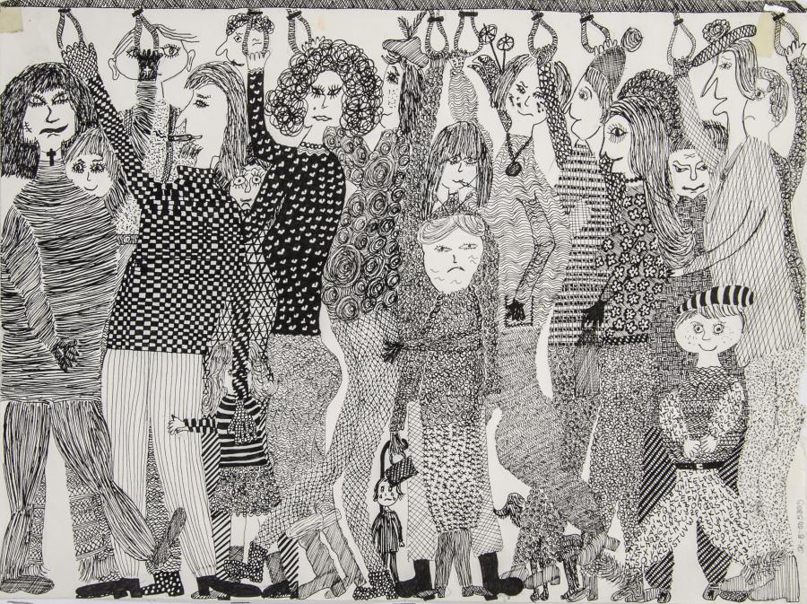 Personen in der Straßenbahn