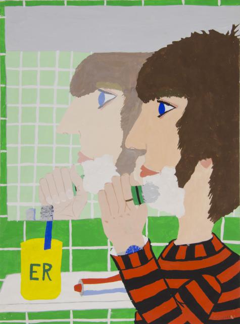 Mann vor dem Spiegel