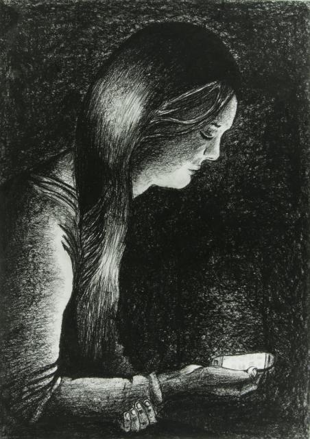 Person mit Handy: Die Erleuchtung