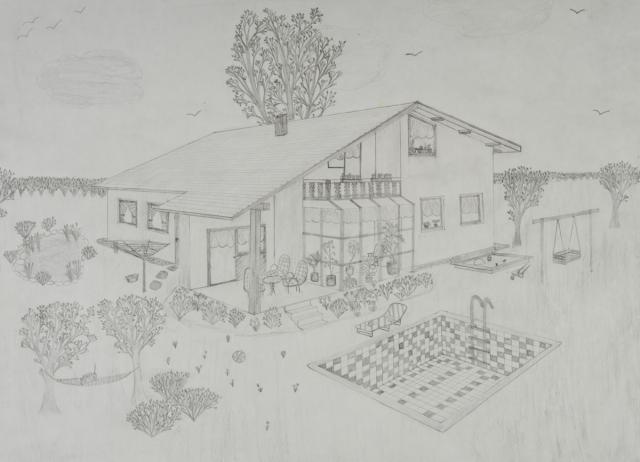 Perspektive mit 2 Fluchtpunkten: Einfamilienhaus