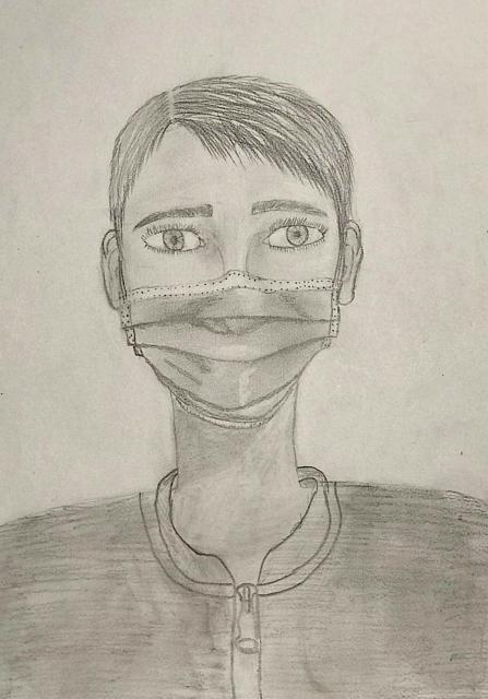 Selbstpotrait mit Maske