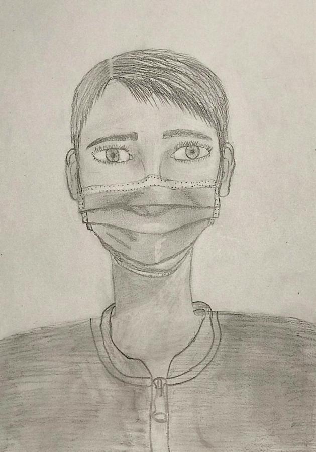 Selbstpotrait mit Maske