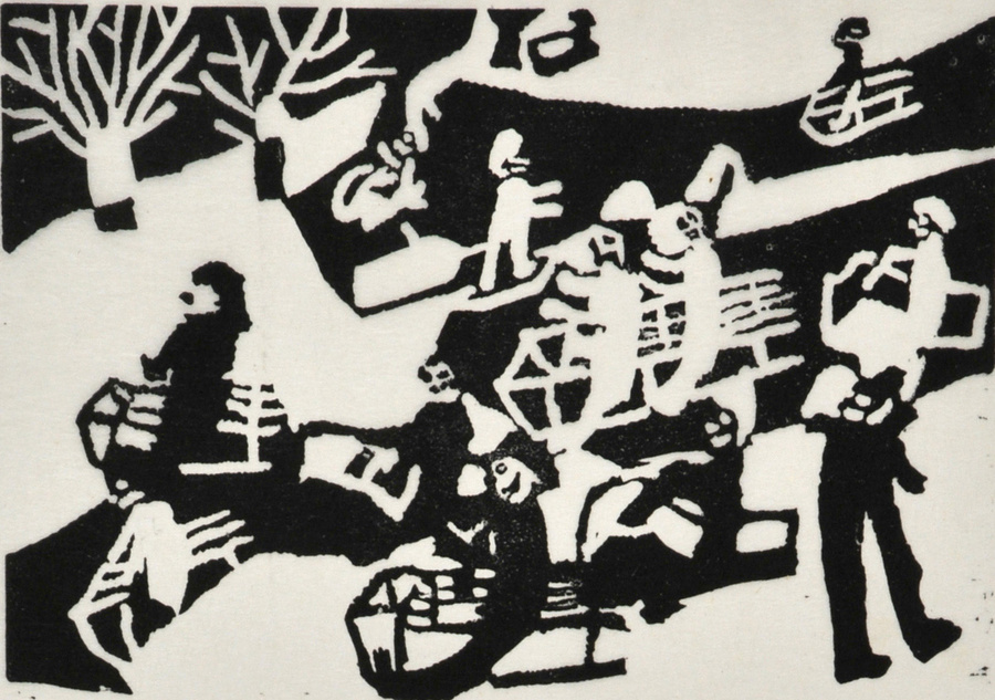 Winterlandschaft mit Personen