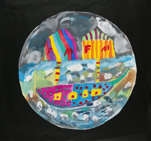 Blick durch ein Fernrohr