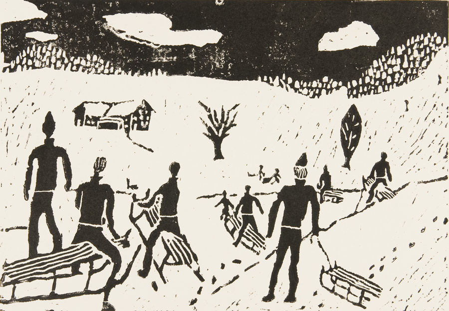 Winterlandschaft mit Personen