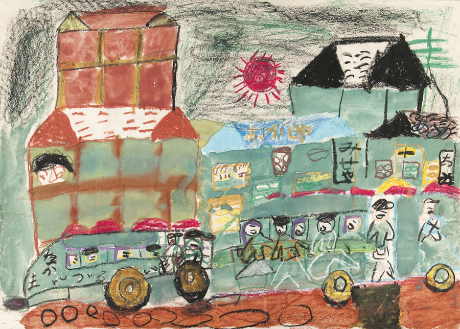 Straße, Häuser, Fahrzeuge