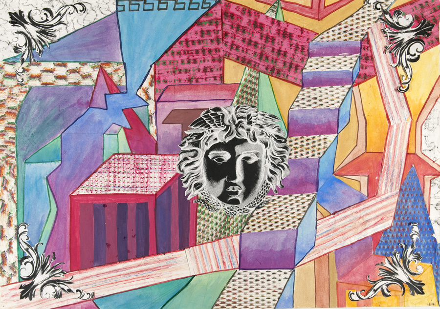 Kopf und geometrische Formen