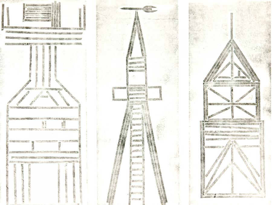Papierdruck - Türme